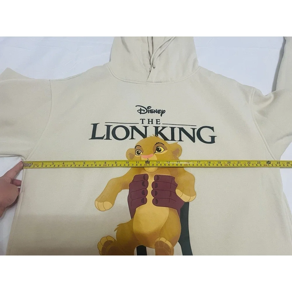 Disney The Lion King Simba Graphic Print Beige Hoodie Pockets Unisex XL‎ 14/16